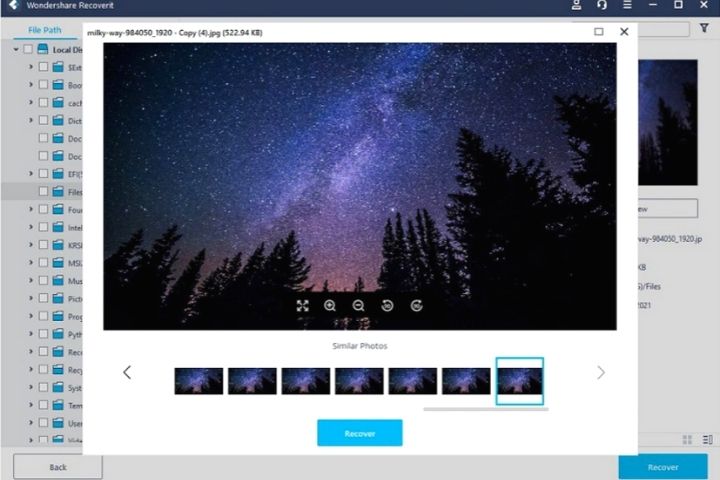 Preview and recover files of Wondershare Recoverit